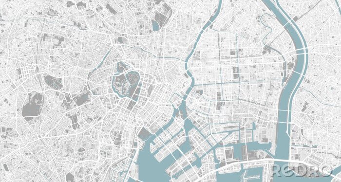 Sticker Detaillierter Stadtplan von Tokio