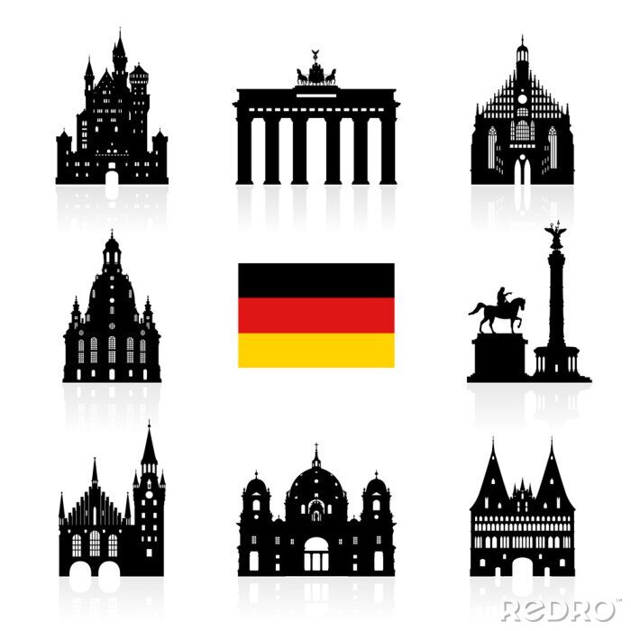 Sticker Deutschland, Berlin Reise Sehenswürdigkeit.