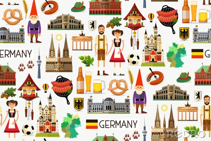 Sticker Deutschland Reisekarte.