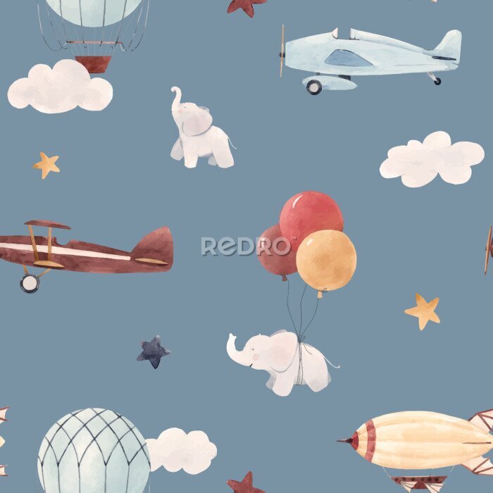 Sticker Die Abenteuer des kleinen Elefanten am Himmel