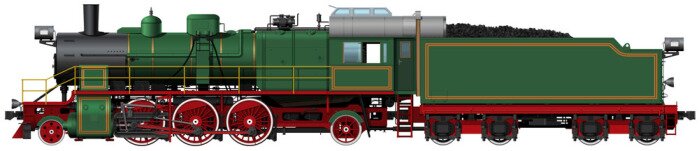 Sticker die alte grüne Dampflok