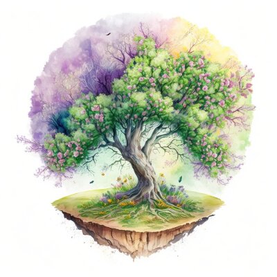 Sticker Die Magie des Frühlingsbaums