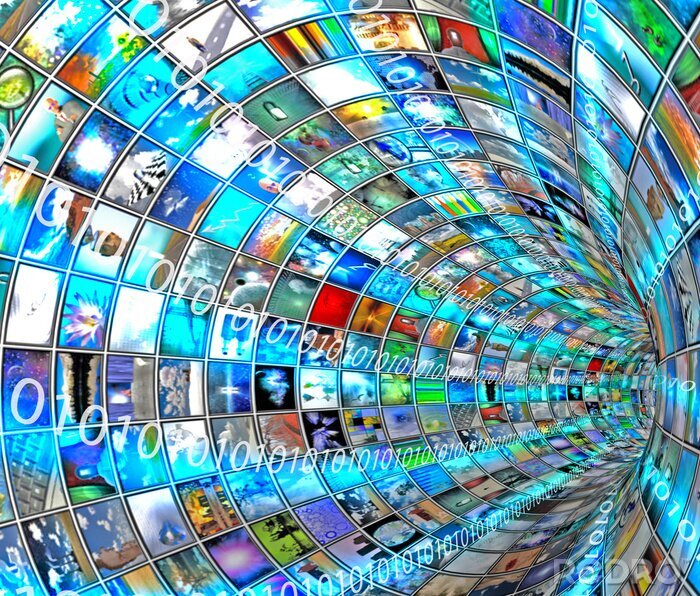 Sticker Digitaler abstrakter Tunnel