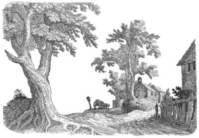 Sticker Dorf Illustration