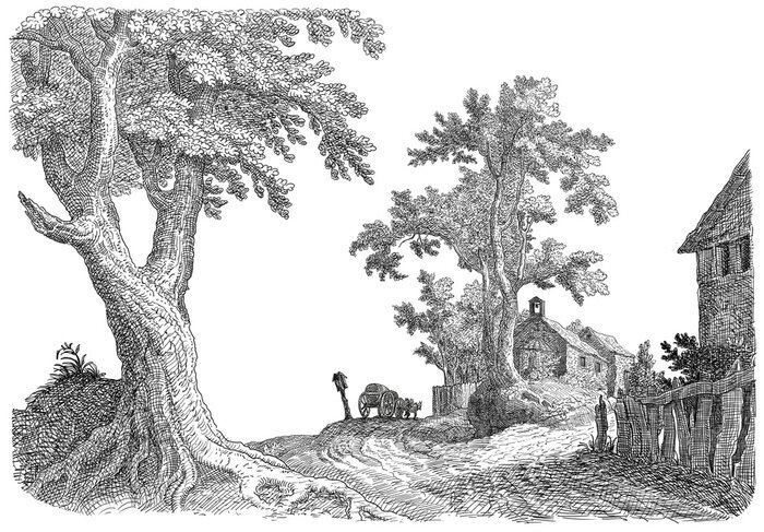 Sticker Dorf Illustration