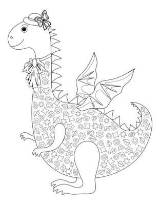 Sticker Drachesymbol East New Years, Konturen