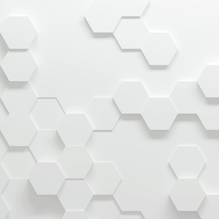 Sticker Dreidimensionale Sechsecke auf weißem Hintergrund