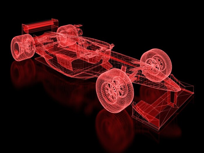 Sticker Dreidimensionaler Bolid