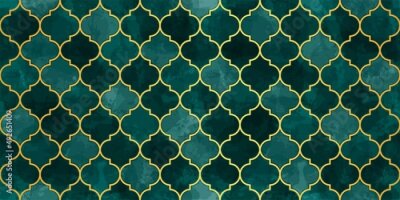 Sticker Dunkelgrüne arabische Verzierung