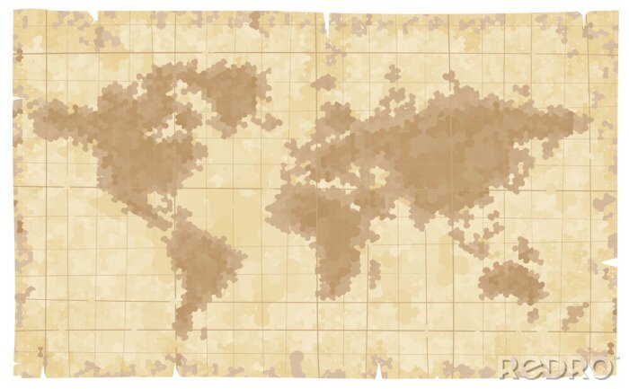Sticker Durch die Zeit geprägte Weltkarte