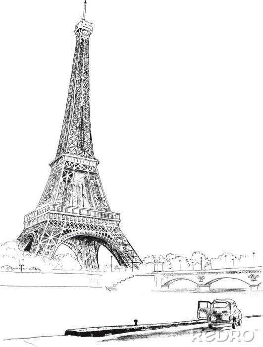 Sticker Eiffelturm, Paris, Frankreich. Abbildung