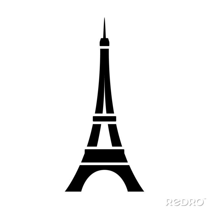 Sticker Eiffelturm / Tour Eiffel in Paris flach Icon für Apps und Webseiten