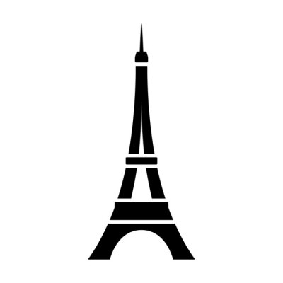 Sticker Eiffelturm / Tour Eiffel in Paris flach Icon für Apps und Webseiten