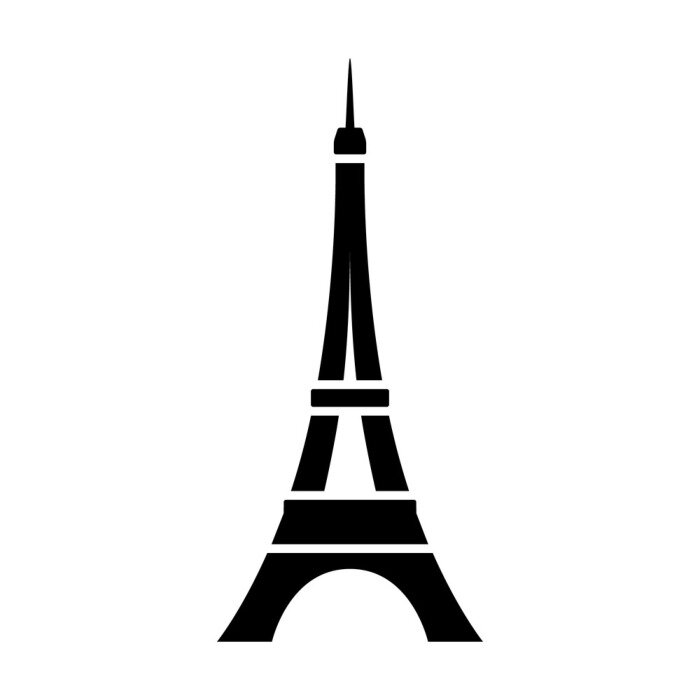 Sticker Eiffelturm / Tour Eiffel in Paris flach Icon für Apps und Webseiten
