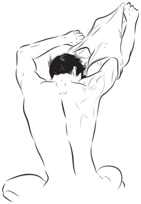 Sticker Ein Mann zieht sein Hemd aus