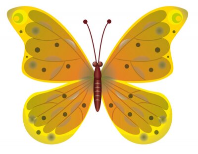Sticker Ein schöner roter Schmetterling isoliert. EPS10 Vector