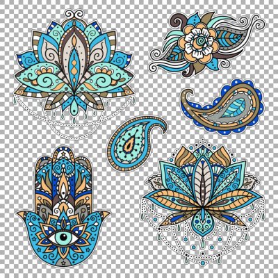 Sticker Eine Reihe von Aufklebern auf dem östlichen Thema