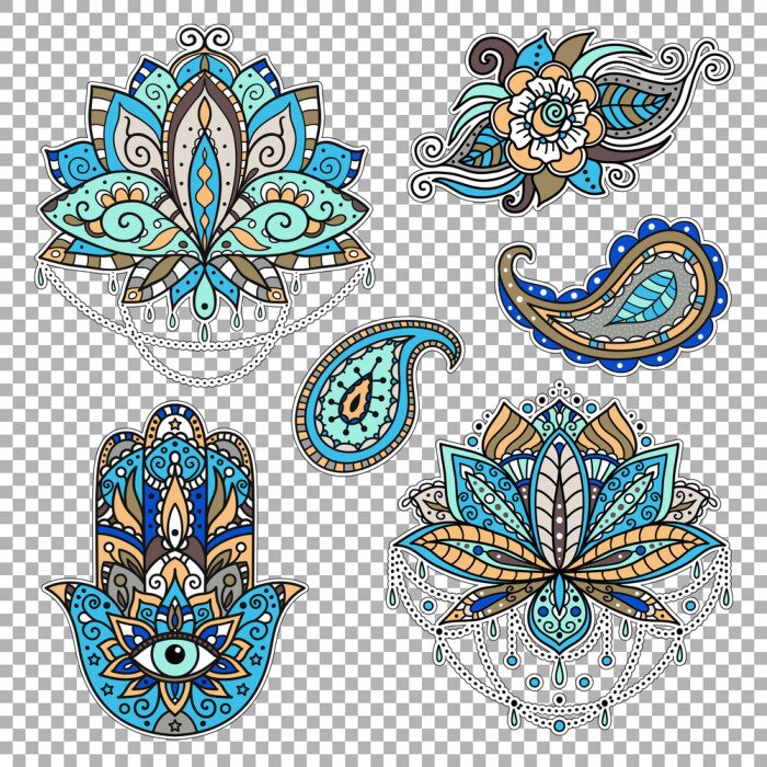 Sticker Eine Reihe von Aufklebern auf dem östlichen Thema