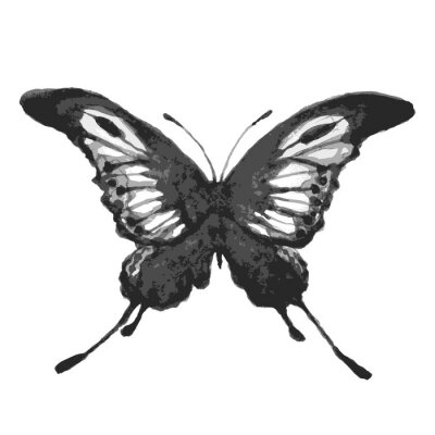 Sticker Einfarbiger Schmetterling auf hellem Hintergrund