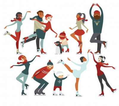 Sticker Eiskunstlauf Menschen Zeichen