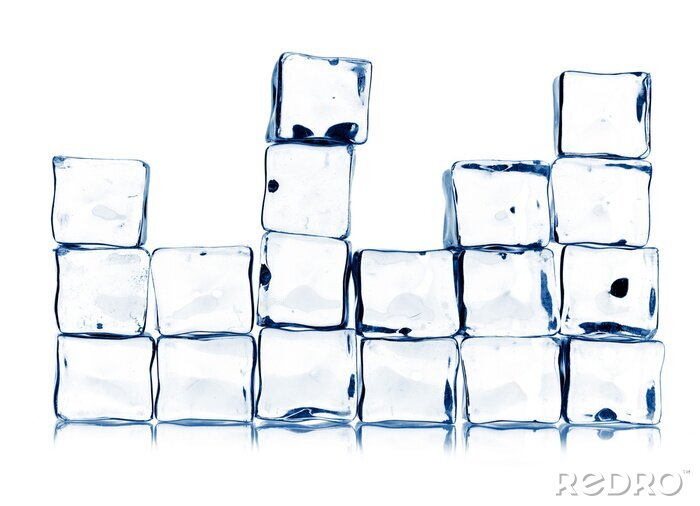 Sticker Eiswürfel auf weißem Hintergrund