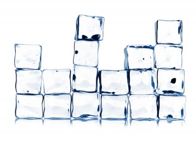 Fototapete Eiswürfel auf weißem Hintergrund
