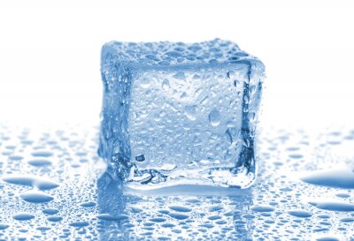 Sticker Eiswürfel mit Wassertropfen