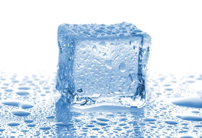 Sticker Eiswürfel mit Wassertropfen