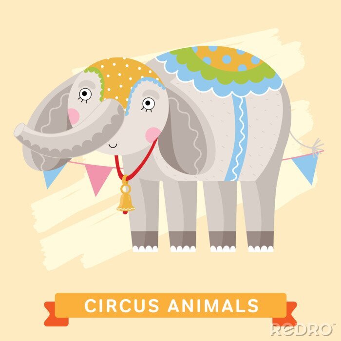 Sticker Elefant für Kinder in bunter Verkleidung