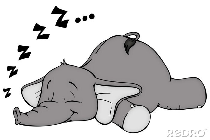 Sticker Elefant, schlafen, Schlaf, schnarchen, träumen