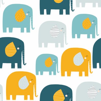 Elefanten mit Punkten und Streifen