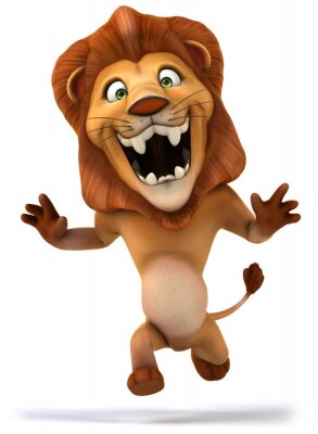 Sticker energischer Löwe auf weißem Hintergrund