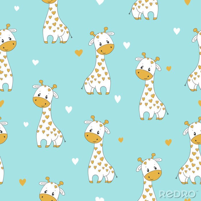 Sticker Entzückende Giraffen für Kinder im Cartoon-Stil