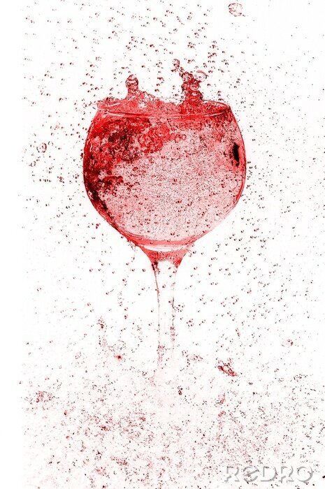 Sticker Erdbeerwein im Glas abstrakte Grafik