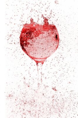 Sticker Erdbeerwein im Glas abstrakte Grafik