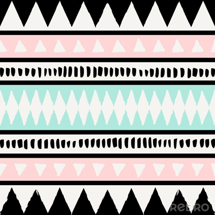 Sticker Ethnomuster mit Streifen und geometrischen Formen