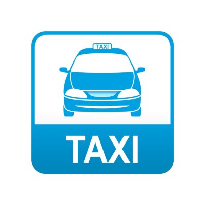 Sticker Etiqueta App abajo azul TAXI