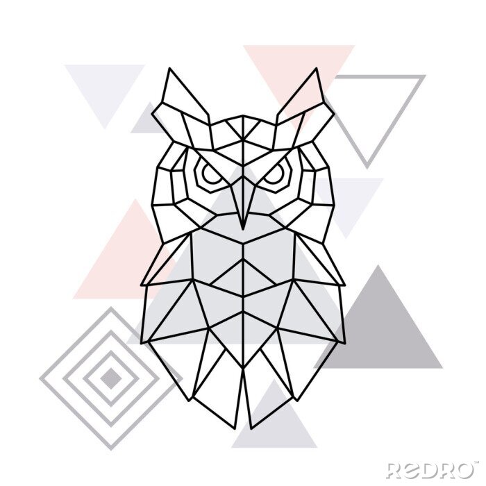 Sticker Eule Grafik im skandinavischen Stil