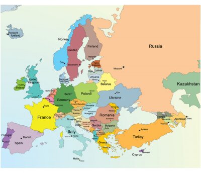Sticker Europäische Karte.