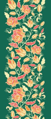 Sticker Exotische Blumen auf grünem Hintergrund