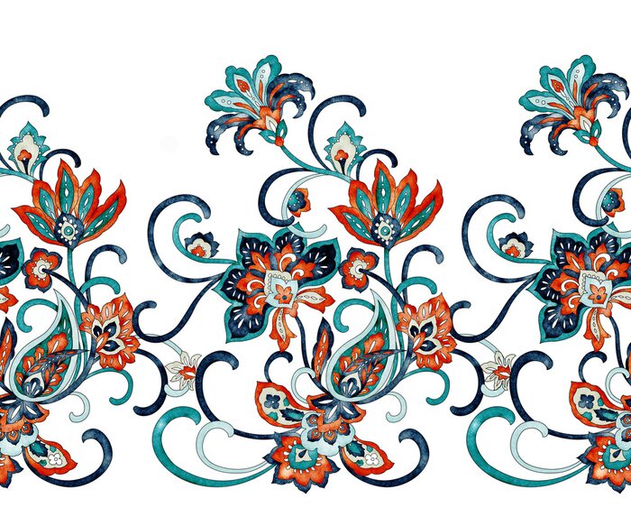 Sticker Exotische Blumenverzierung