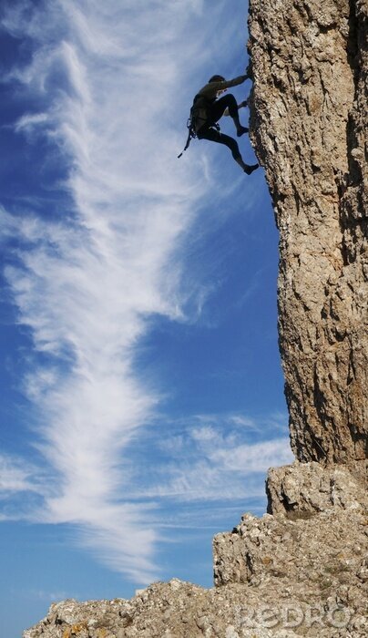 Sticker Extremer Sport auf Felsen