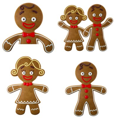 Sticker Familie der Lebkuchenmänner