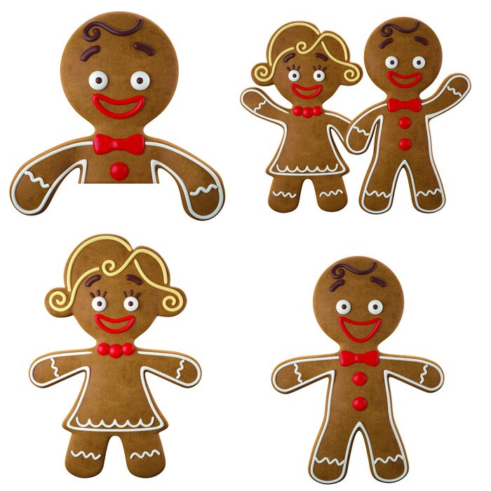 Sticker Familie der Lebkuchenmänner