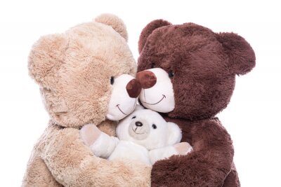 Sticker Familie - Mutter, Vater und Kind - Bären isoliert