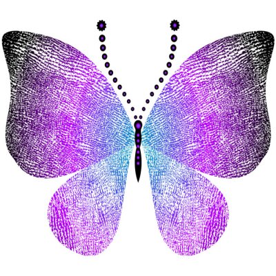 Sticker Fantasie grungy Vintage Schmetterling