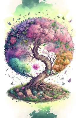 Sticker Fantasiebaum