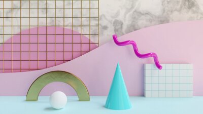 Farbenfrohe geometrische Raummotive