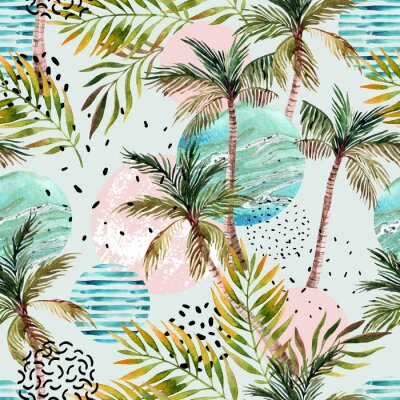 Farbenfrohes Muster mit Palmen