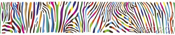 Sticker Farbig gestreiftes Zebramuster